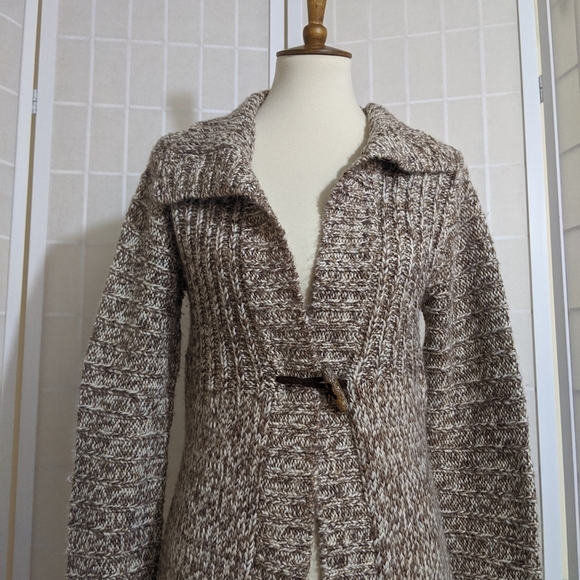 Vintage 70s chunky knit long cardigan sweater - Picture 3 of 9